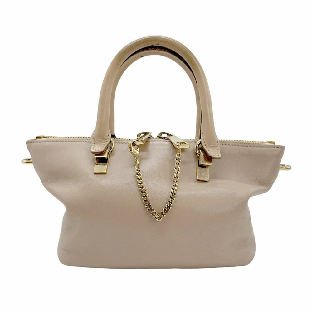 Chloe 2way Shoulder Bag leather beige gray
